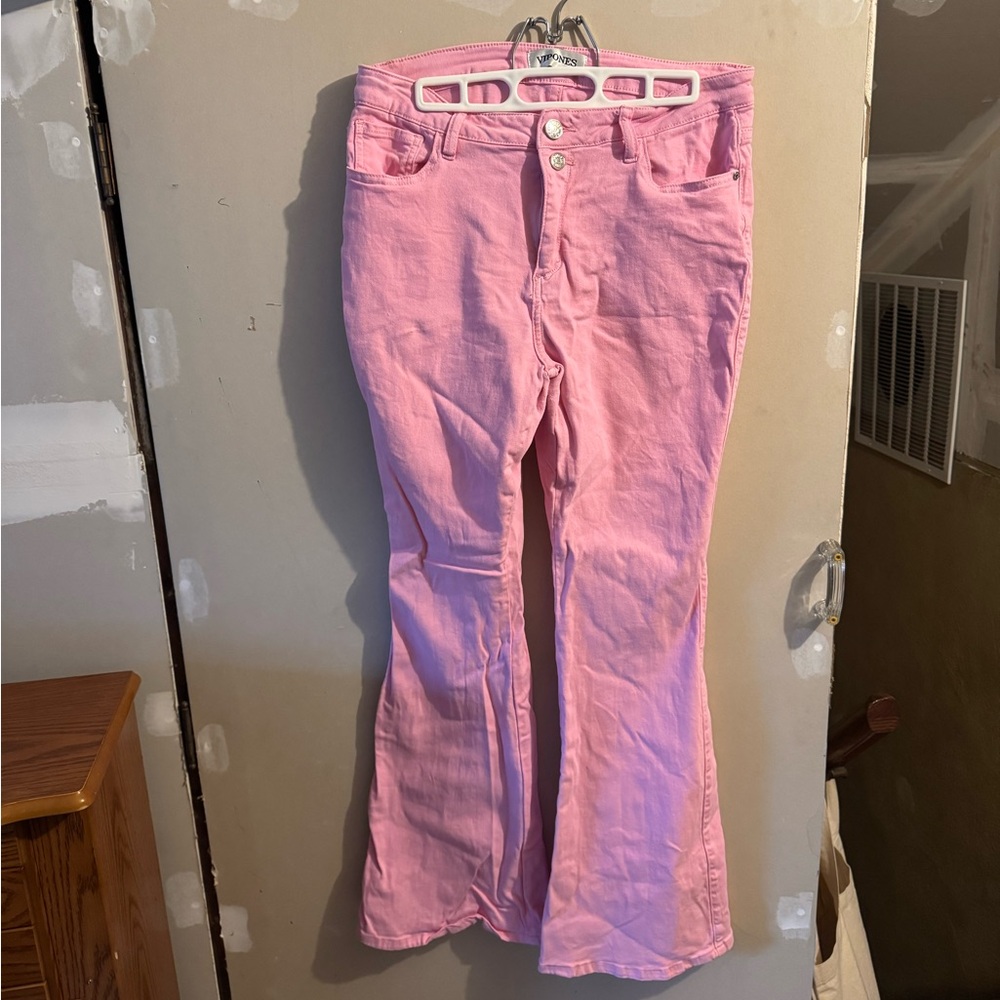 Pink Flared Jeans